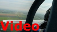 P1000233 Demo Flight in N83MZ - Landing at Dodge County Airport (UNU) in Marc Zeitlin's Cozy Mark IV (N83MZ)